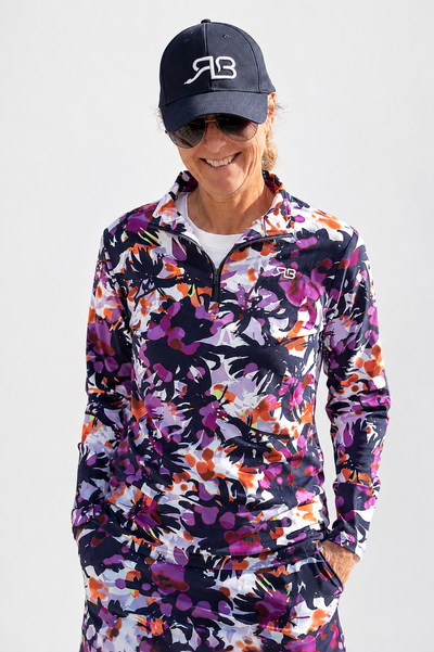 Amber 1/4 Zip - Orchid Graphic