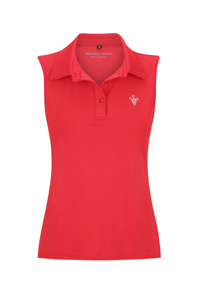 Bella Sleeveless Polo — Ruby