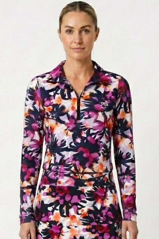 Amber 1/4 Zip - Orchid Graphic