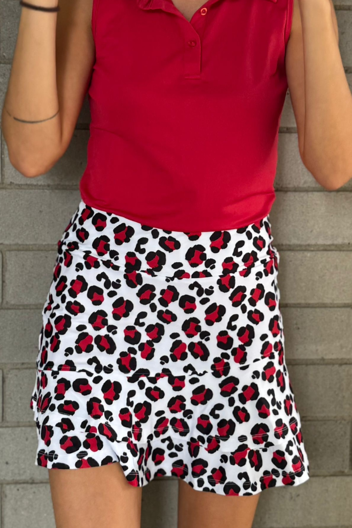 Cha Cha Skort - Ruby Leopard