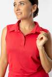 Sleeveless Polo - Ruby