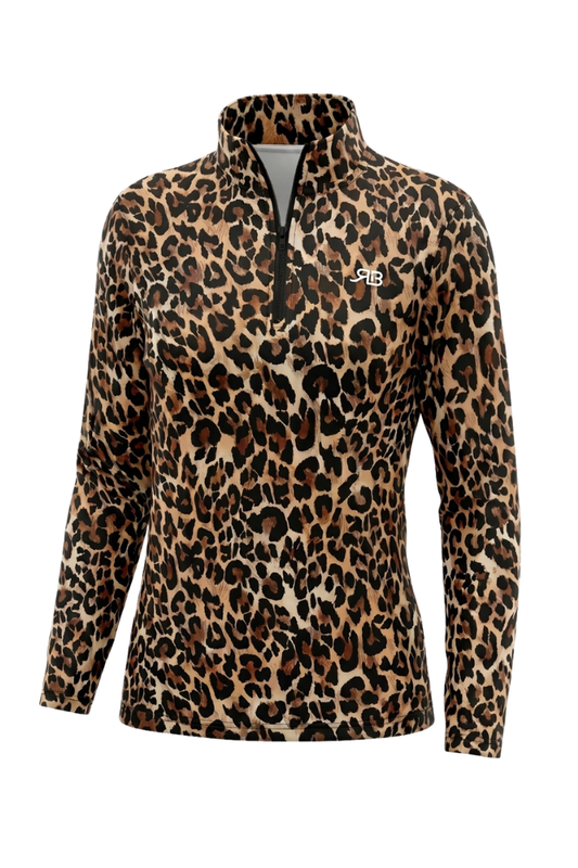 Amber 1/4 Zip - Leopard