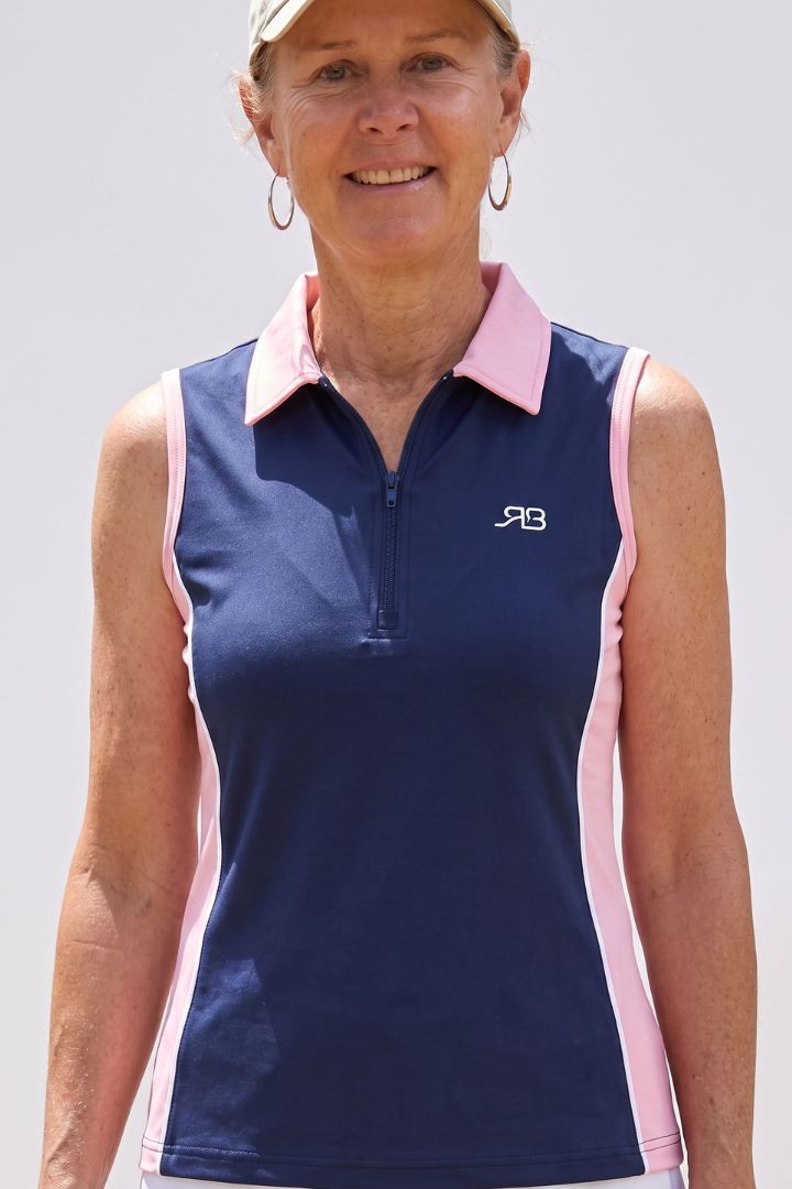 Links Polo - Navy/Ballet Pink